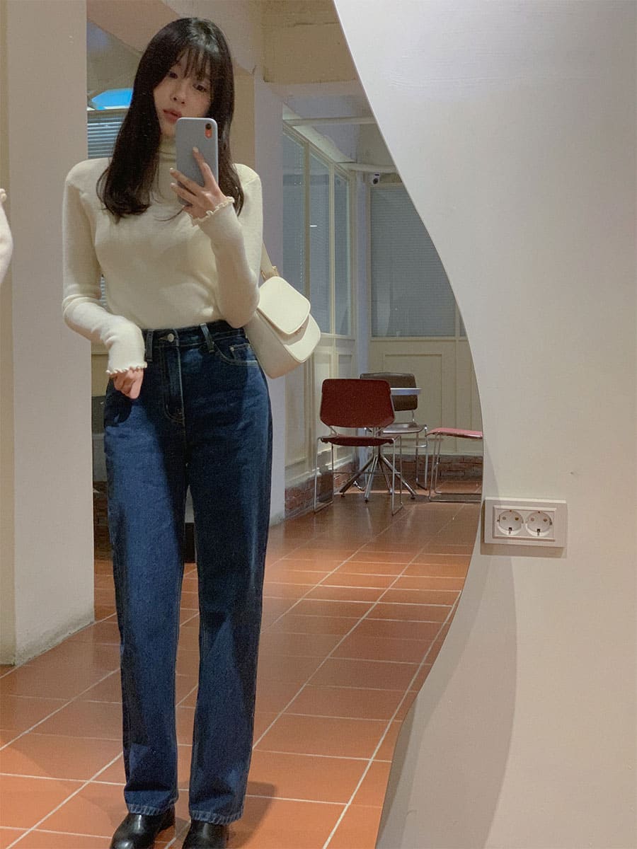 ベーシックストレートデニムパンツ | レディースファッション