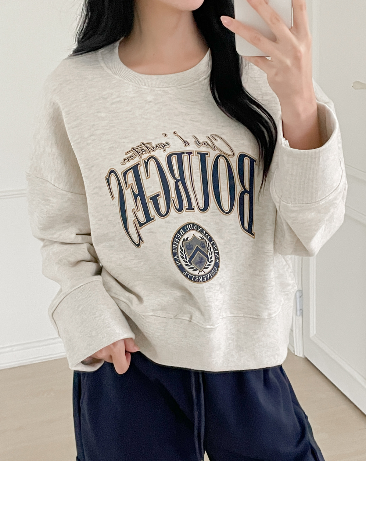 BOURGESロゴセミクロップドスウェット | レディースファッション通販