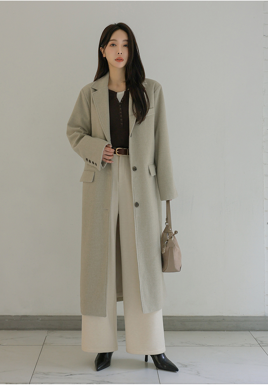 ウール混シングルロングコート | レディースファッション通販 - DHOLIC