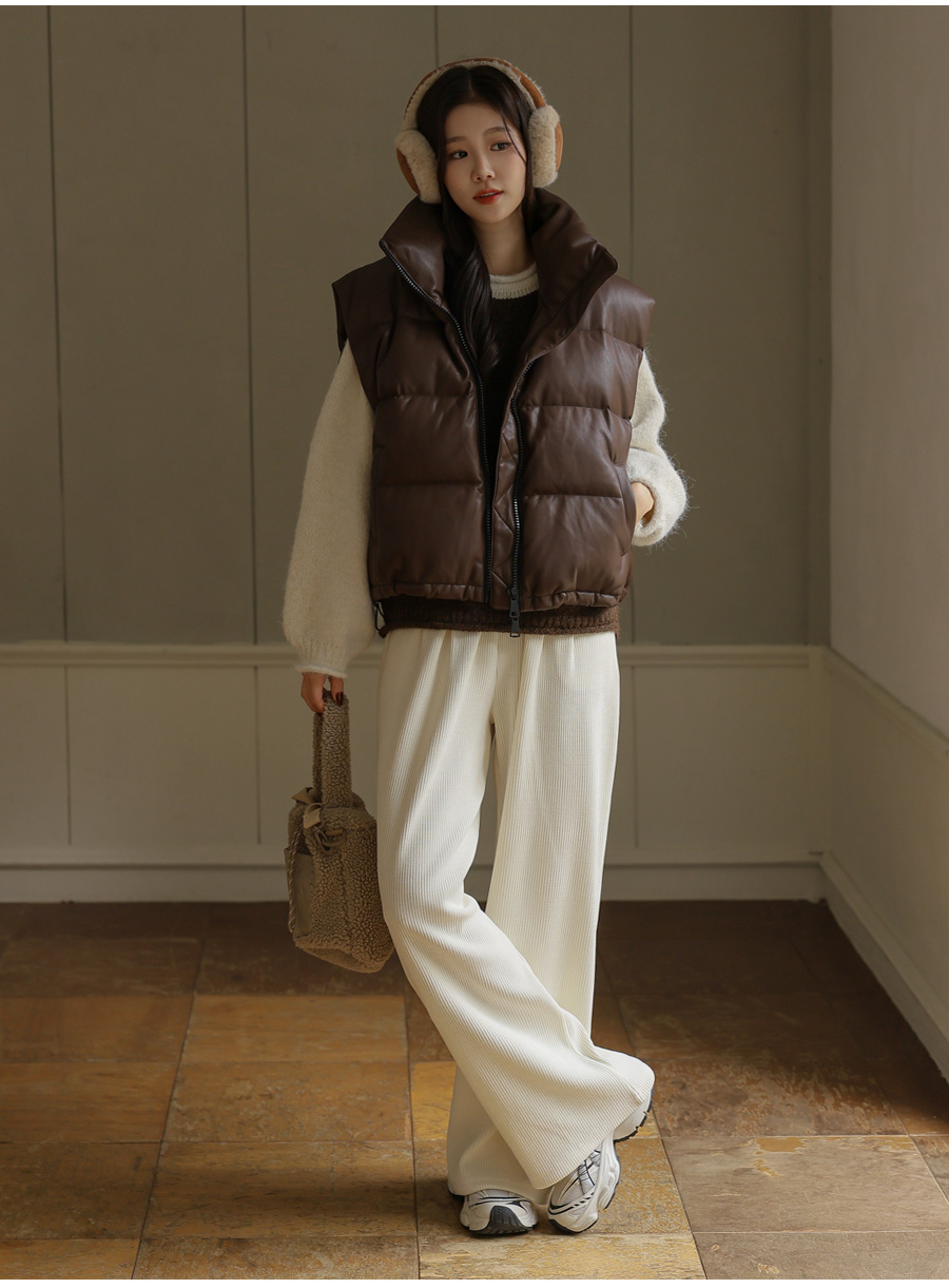 エコレザーダウンベスト | レディースファッション通販 - DHOLIC