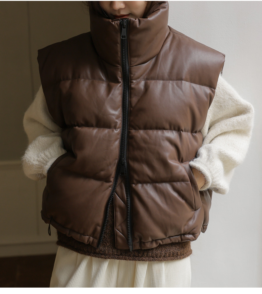 エコレザーダウンベスト | レディースファッション通販 - DHOLIC