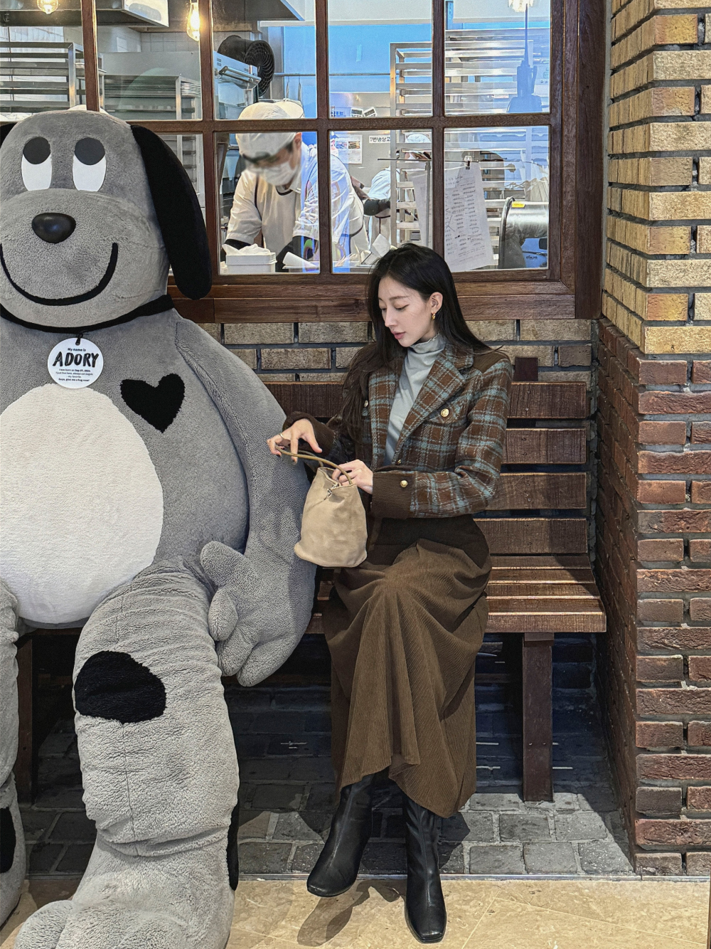 コーデュロイカフスチェッククロップドジャケット | レディース