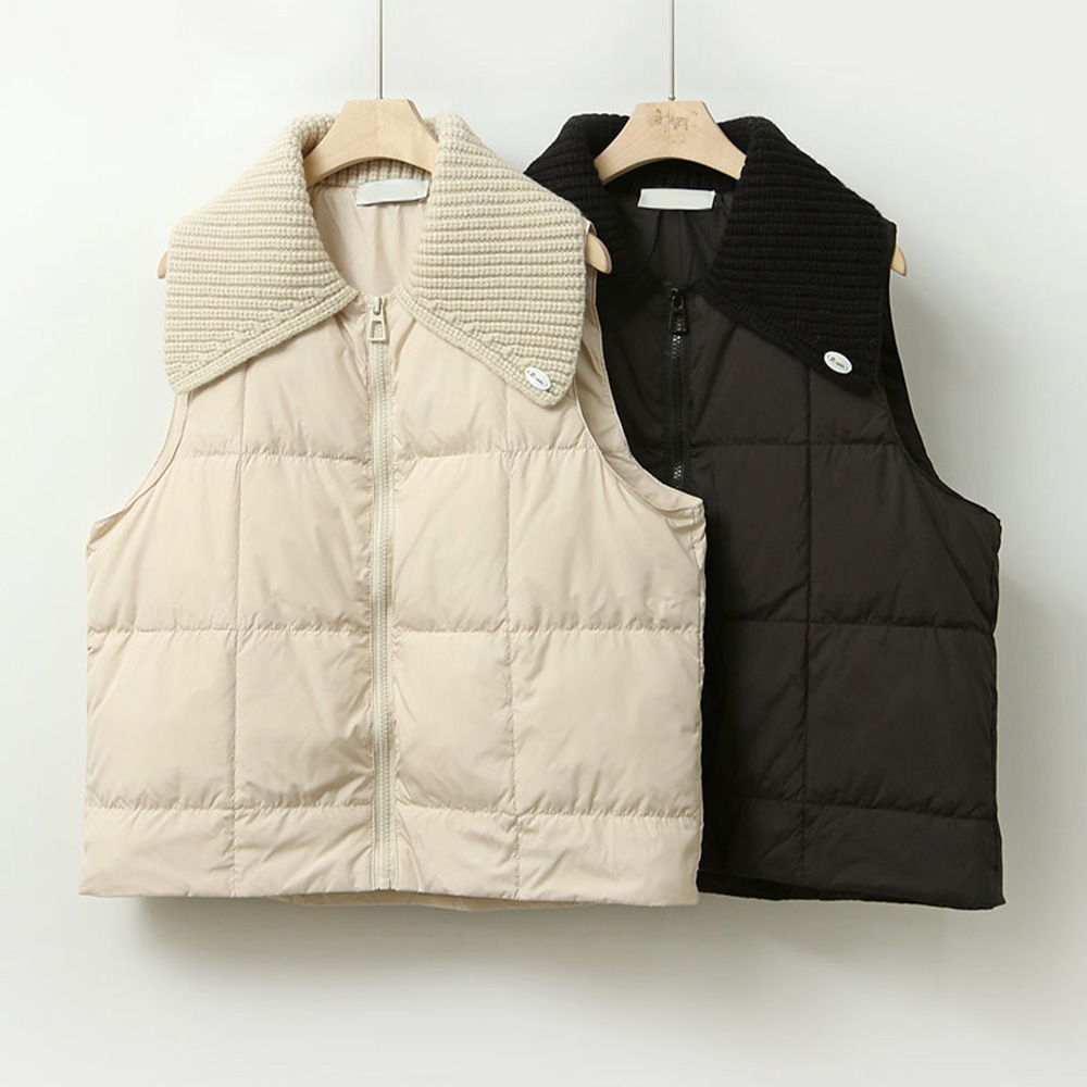 ショルダーニット　ダウンベスト ニットカラーダウンベスト | レディースファッション通販 - DHOLIC