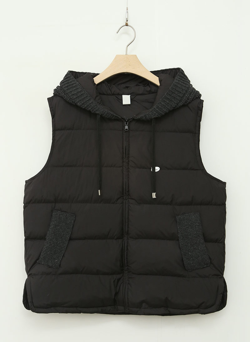 ニットドロストフードダウンベスト | レディースファッション通販 - DHOLIC