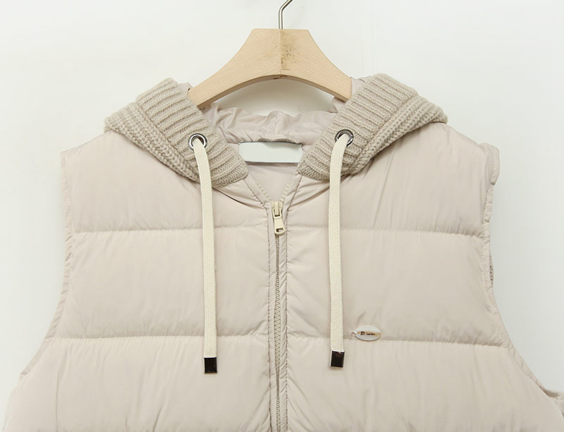 ニットドロストフードダウンベスト | レディースファッション通販 - DHOLIC