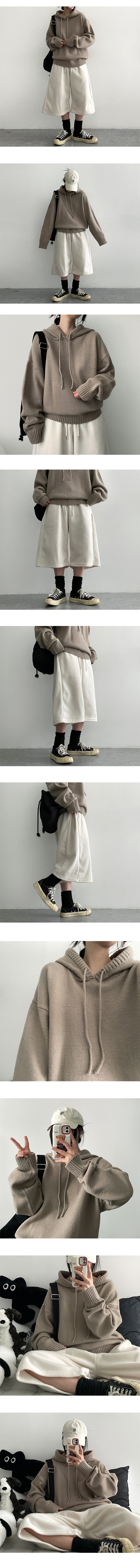 裏起毛サイドタックワイドバミューダパンツ | レディースファッション