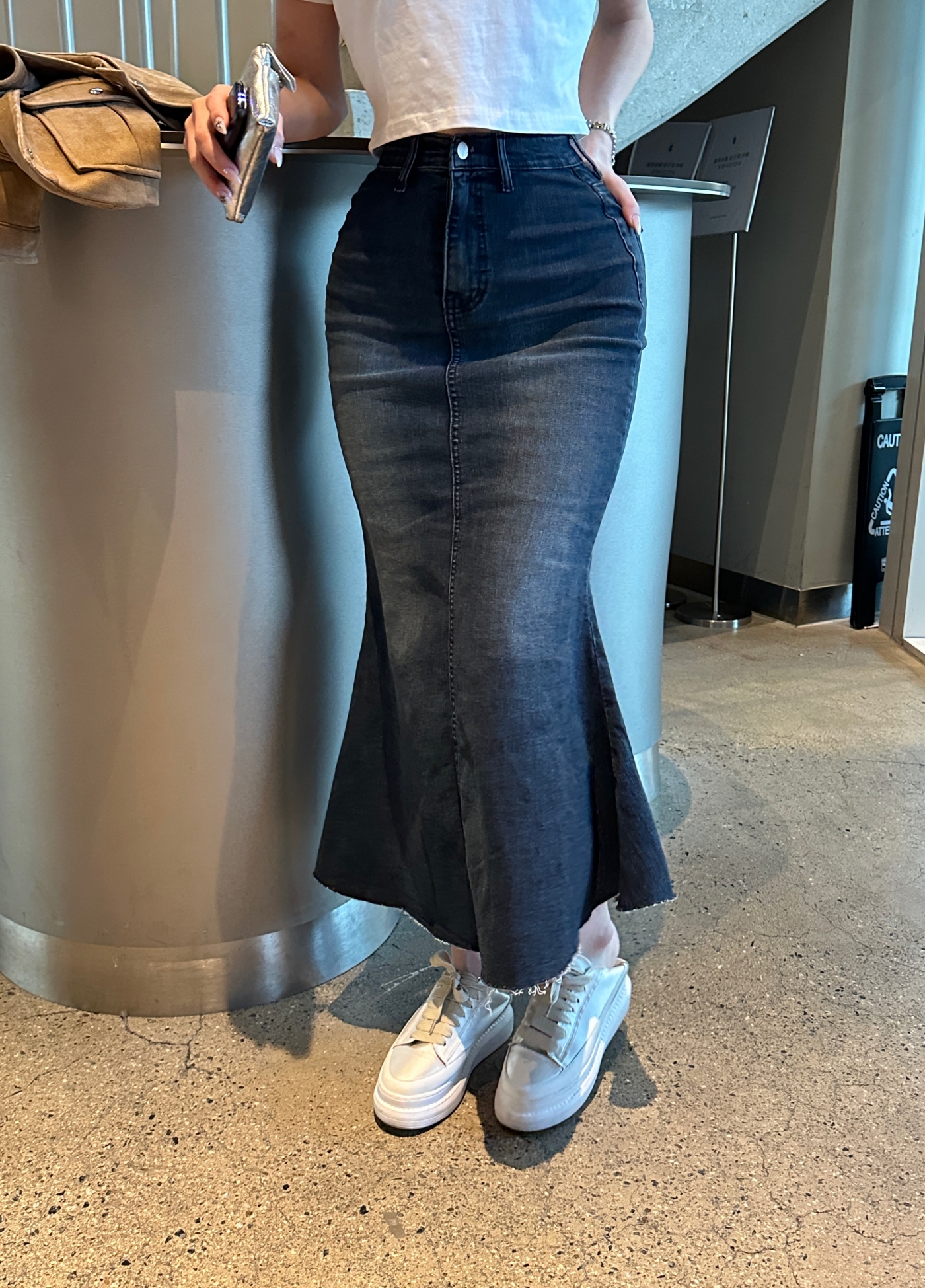 カットオフデニムマーメイドスカート | レディースファッション