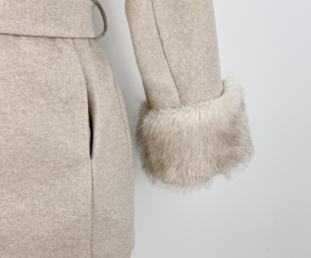 エコファー配色スリーブハーフコート | レディースファッション通販