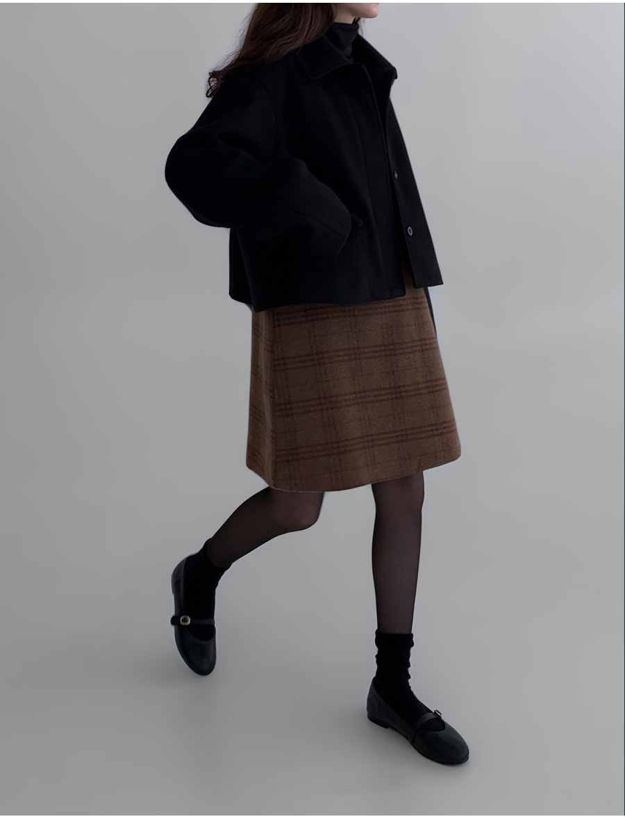 マーリエバー ★ ビッグ チェック ワンピース ウール混 マーリエバー ☆ ビッグ チェック ワンピース ウール混 ワンピース