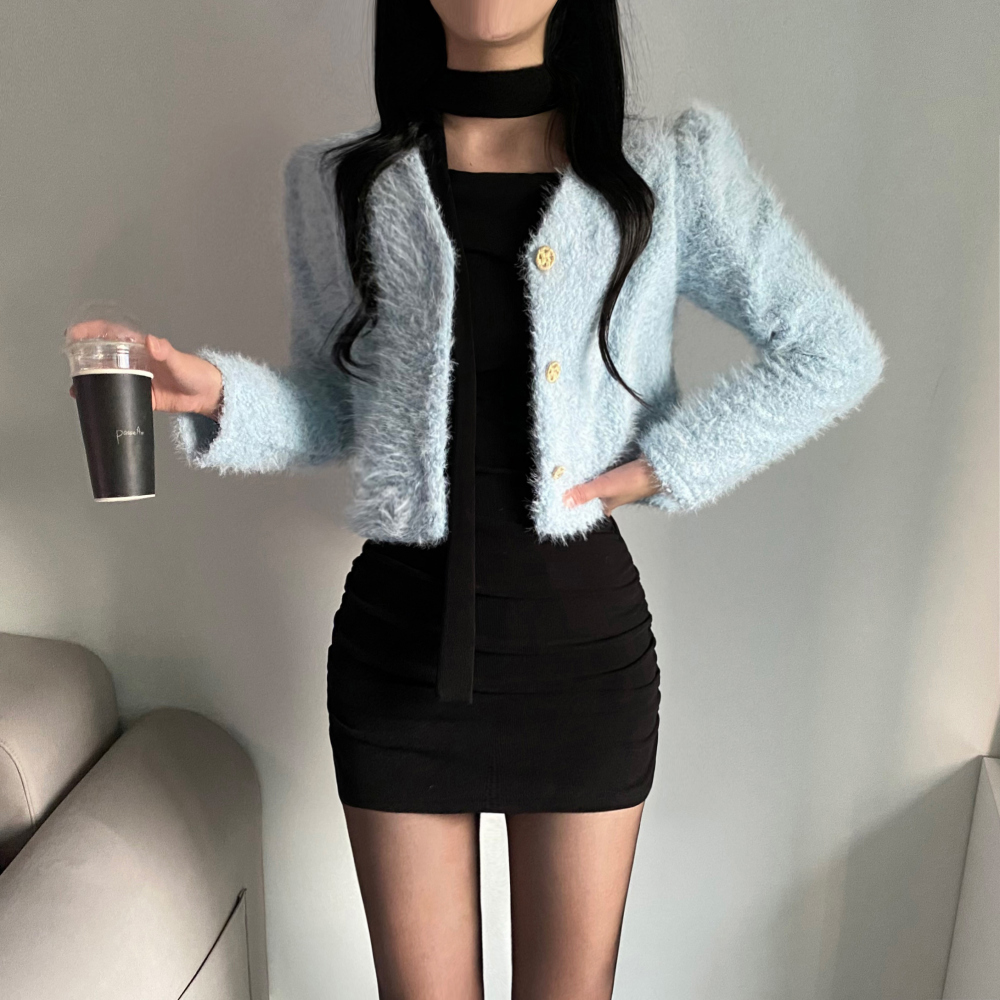 ノーカラークロップドファータッチジャケット | レディース