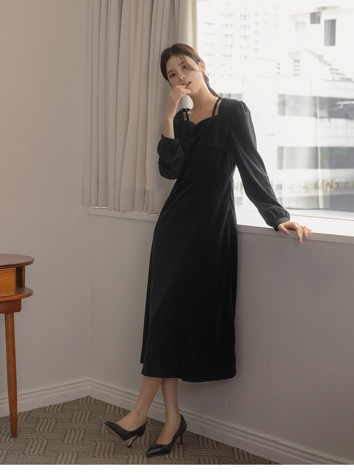 ハートネックベロアワンピース | レディースファッション通販 - DHOLIC