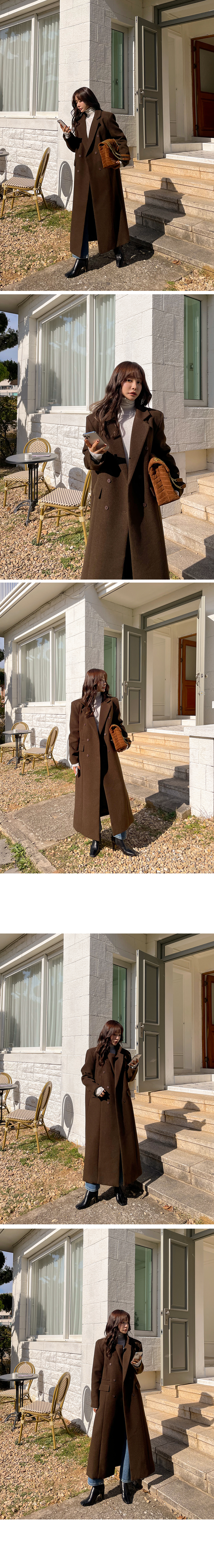 ダブルボタンクラシックロングコート | レディースファッション