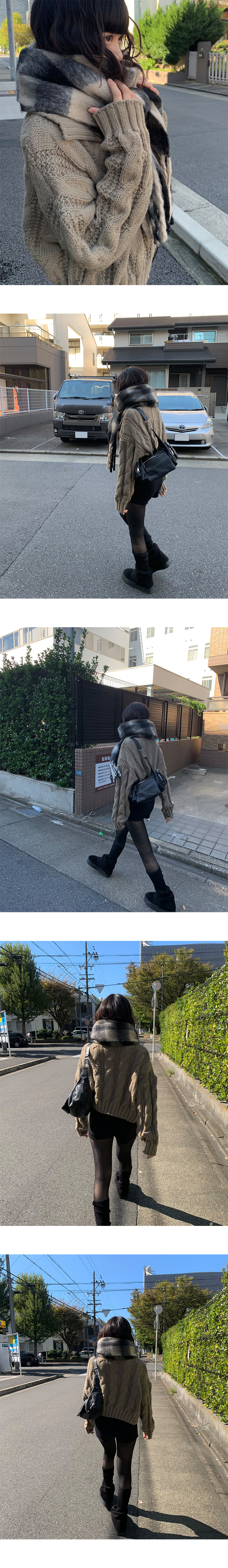 DIESEL チェック柄マフラー グレー　アルパカ混 DIESEL チェック柄マフラー グレー アルパカ混 小物