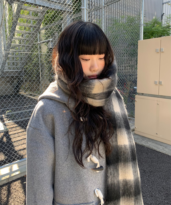 マーレンダム マフラー カルガンラム レッキス ファー切替 ウール アルパカ 1880203_info_EB2430AF-24A2-