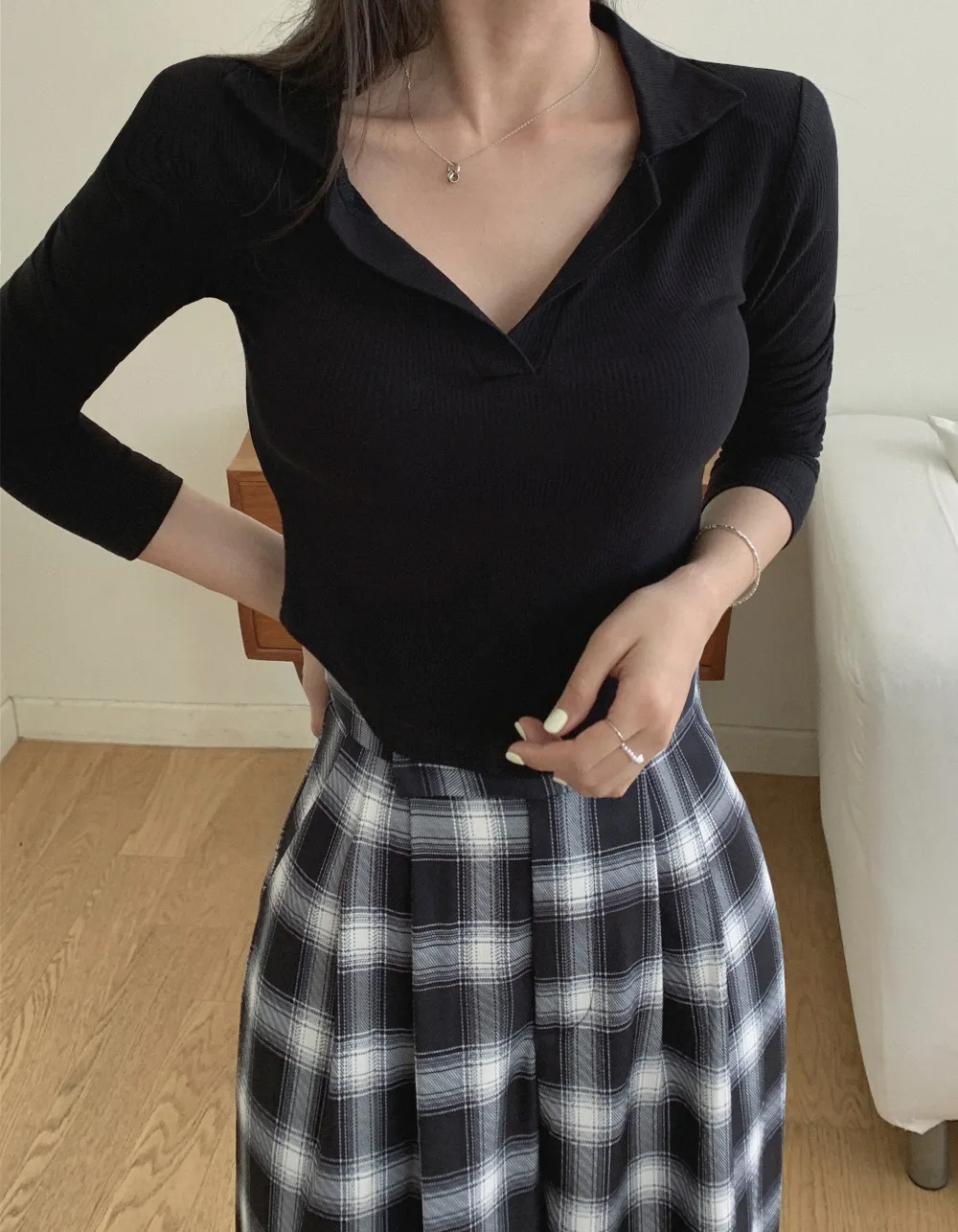 긴 드레스 모델 착용 이미지-S5L27