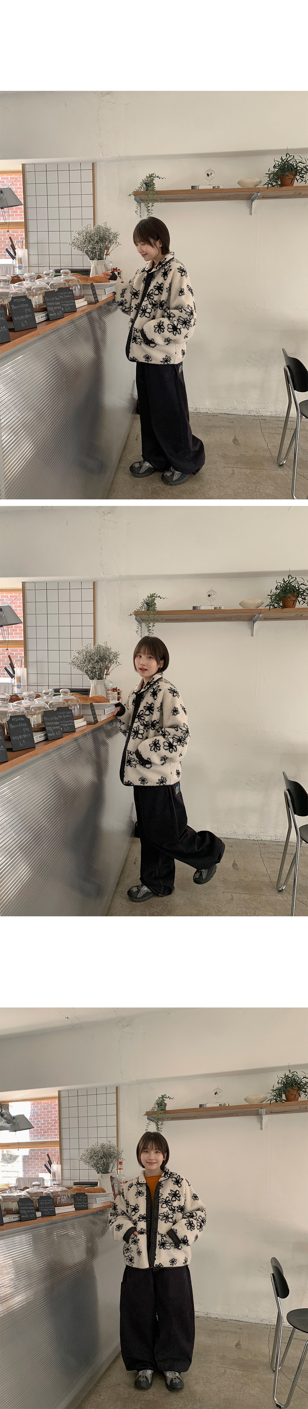 花柄ボアリバーシブル中綿ジャケット | レディースファッション通販