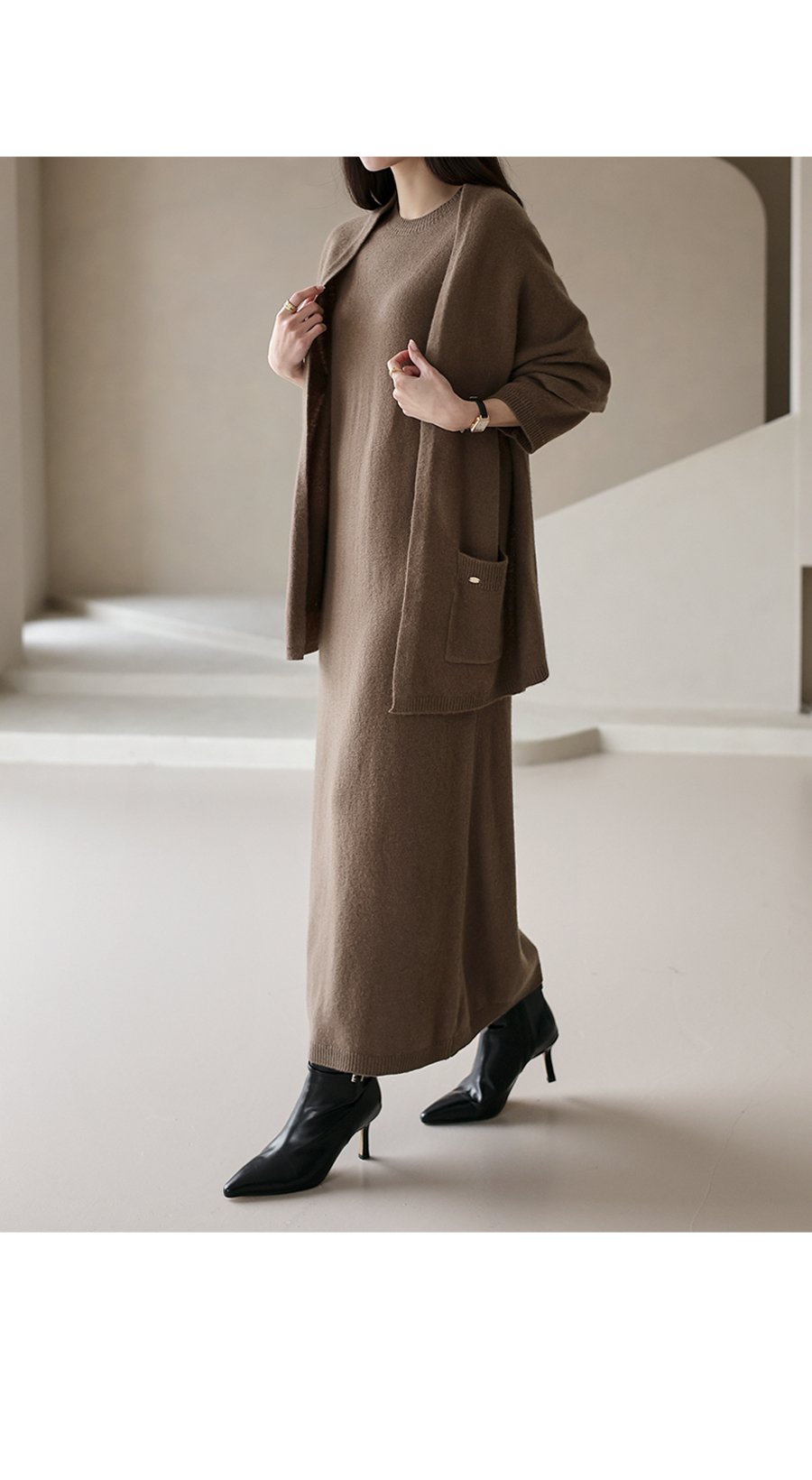 ウール7分袖ニットワンピース | レディースファッション通販 - DHOLIC