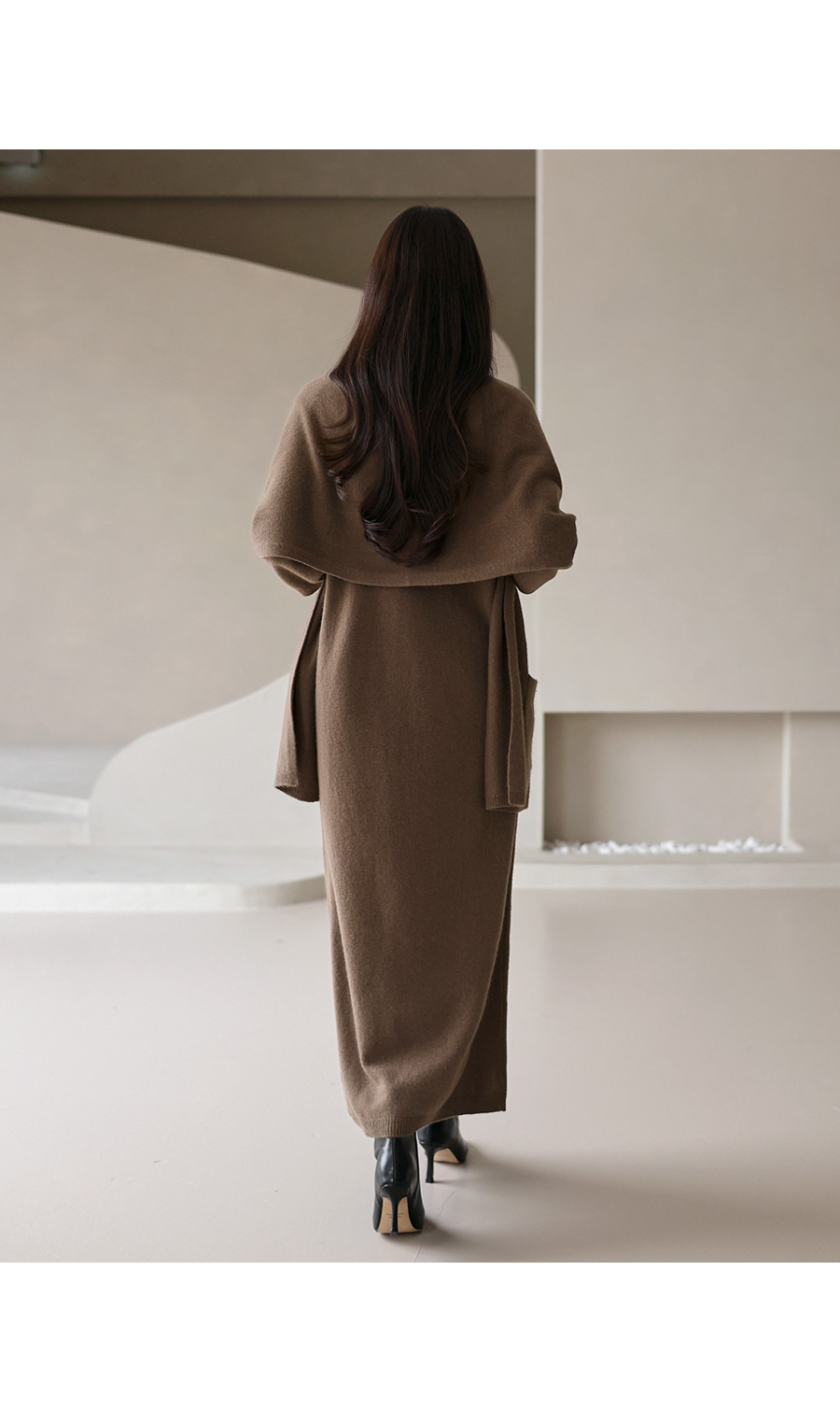 美品　CFCL ウール　サイドスリット　ニットワンピース　M ウール7分袖ニットワンピース | レディースファッション通販 - DHOLIC