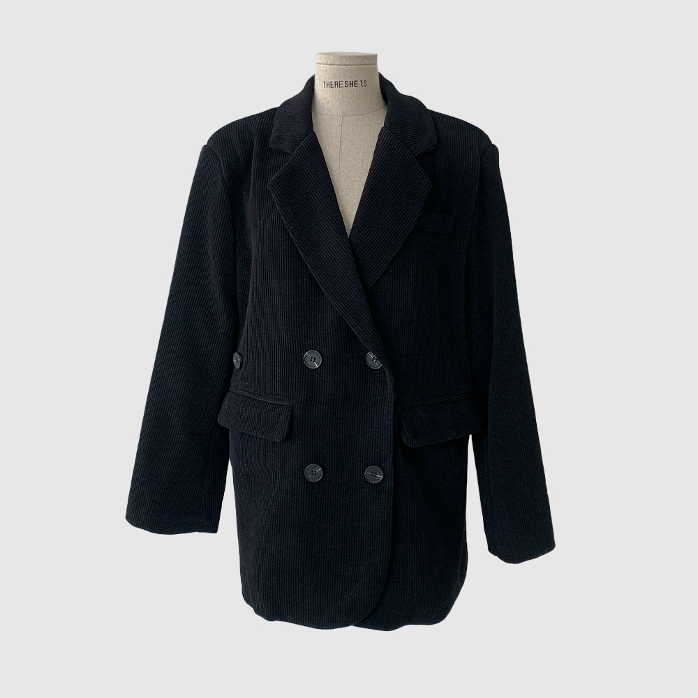 ダブルボタンオーバーコーデュロイジャケット | レディース