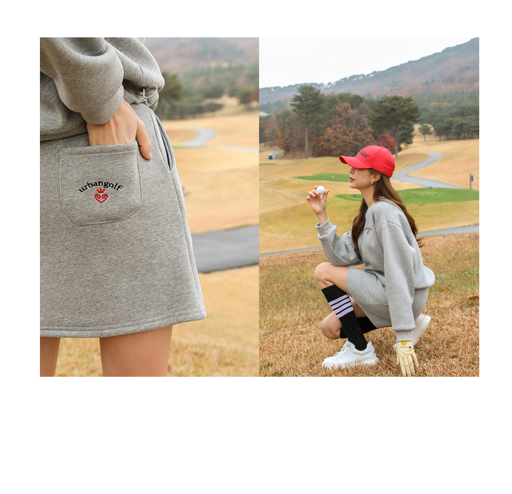 裏起毛ハートロゴスウェット&ミニスカートパンツSET | レディース