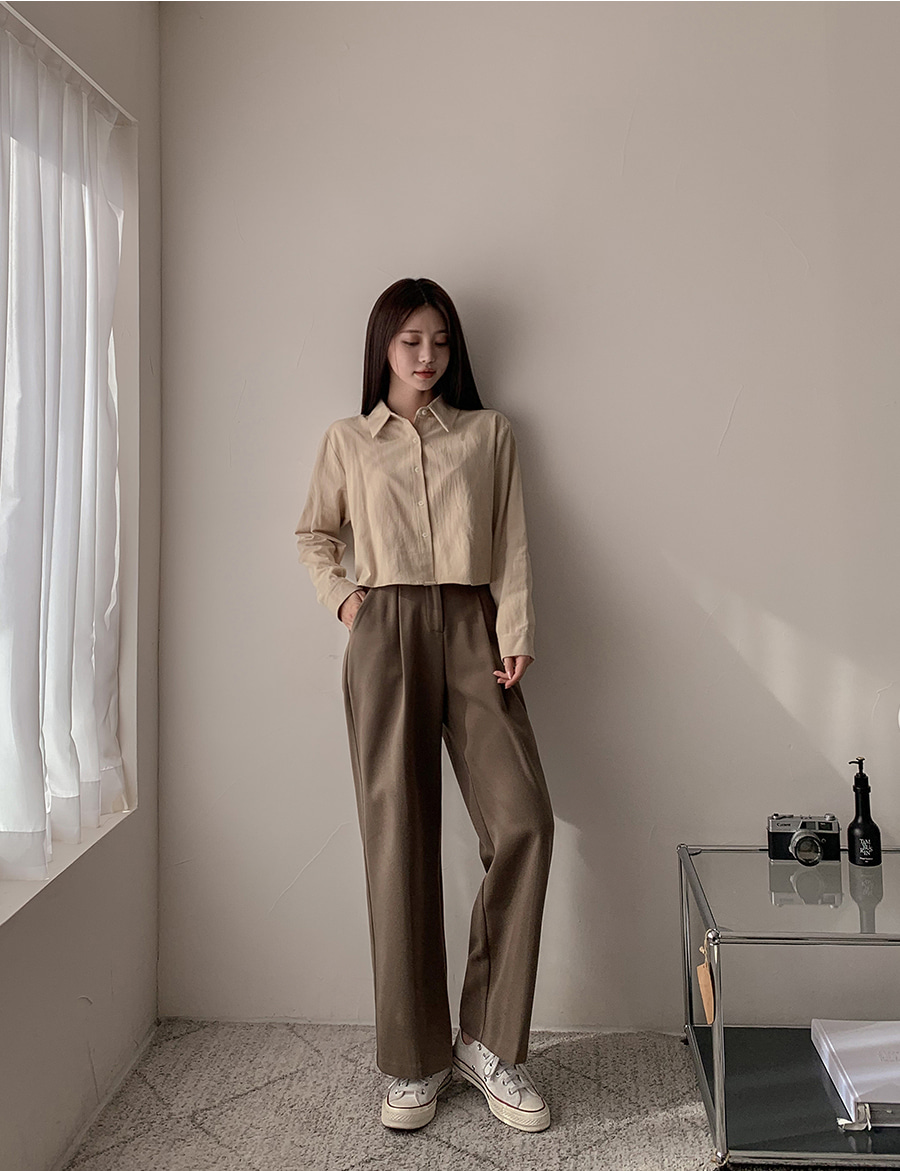 3TYPE両起毛ハイウエストスラックスパンツ | レディース