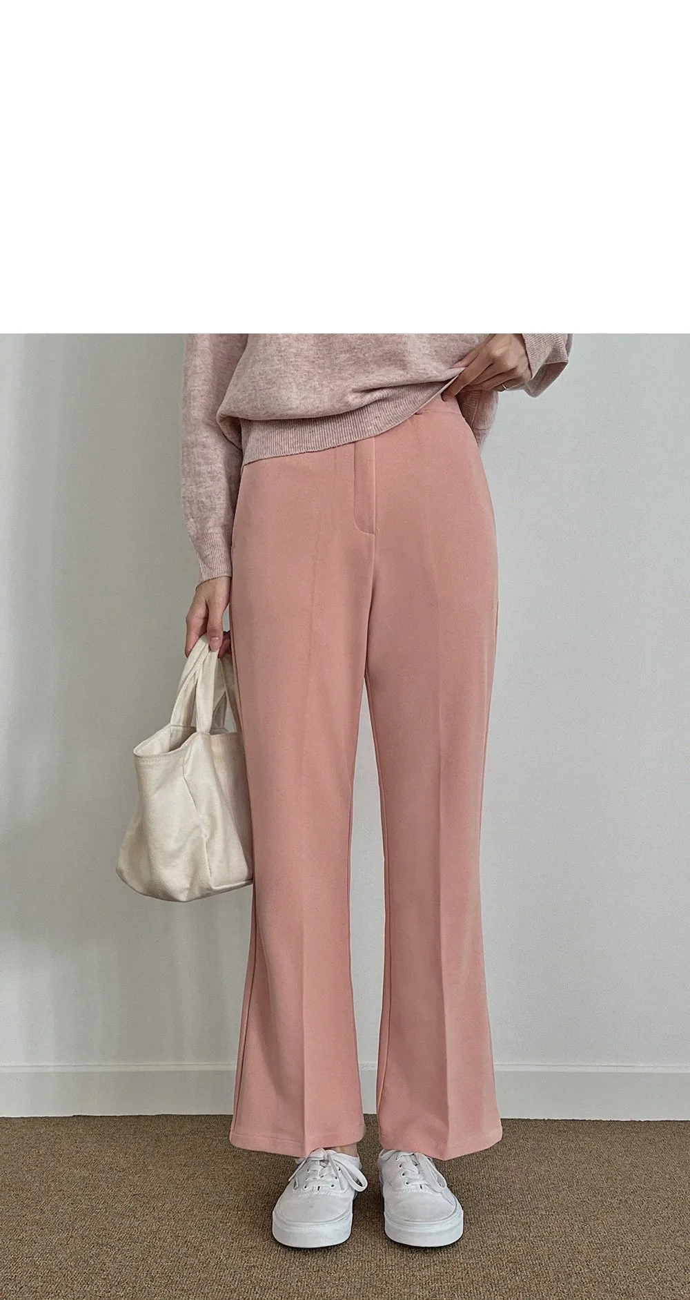 6Colors内側ウエストゴムブーツカットスラックス