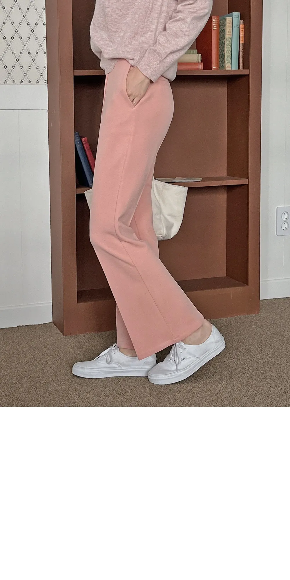 6Colors内側ウエストゴムブーツカットスラックス