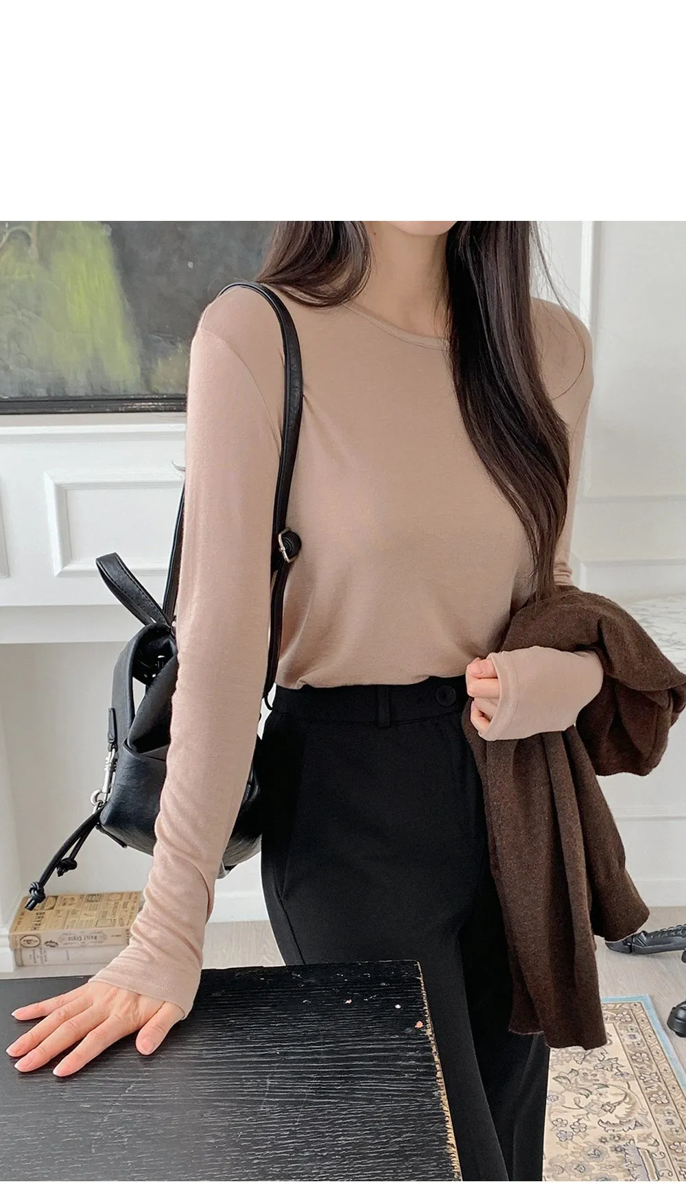 6Colors内側ウエストゴムブーツカットスラックス