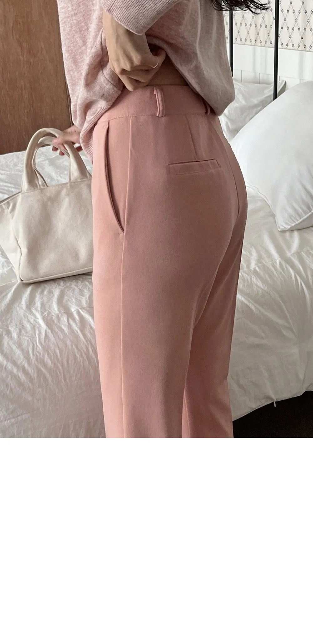 6Colors内側ウエストゴムブーツカットスラックス