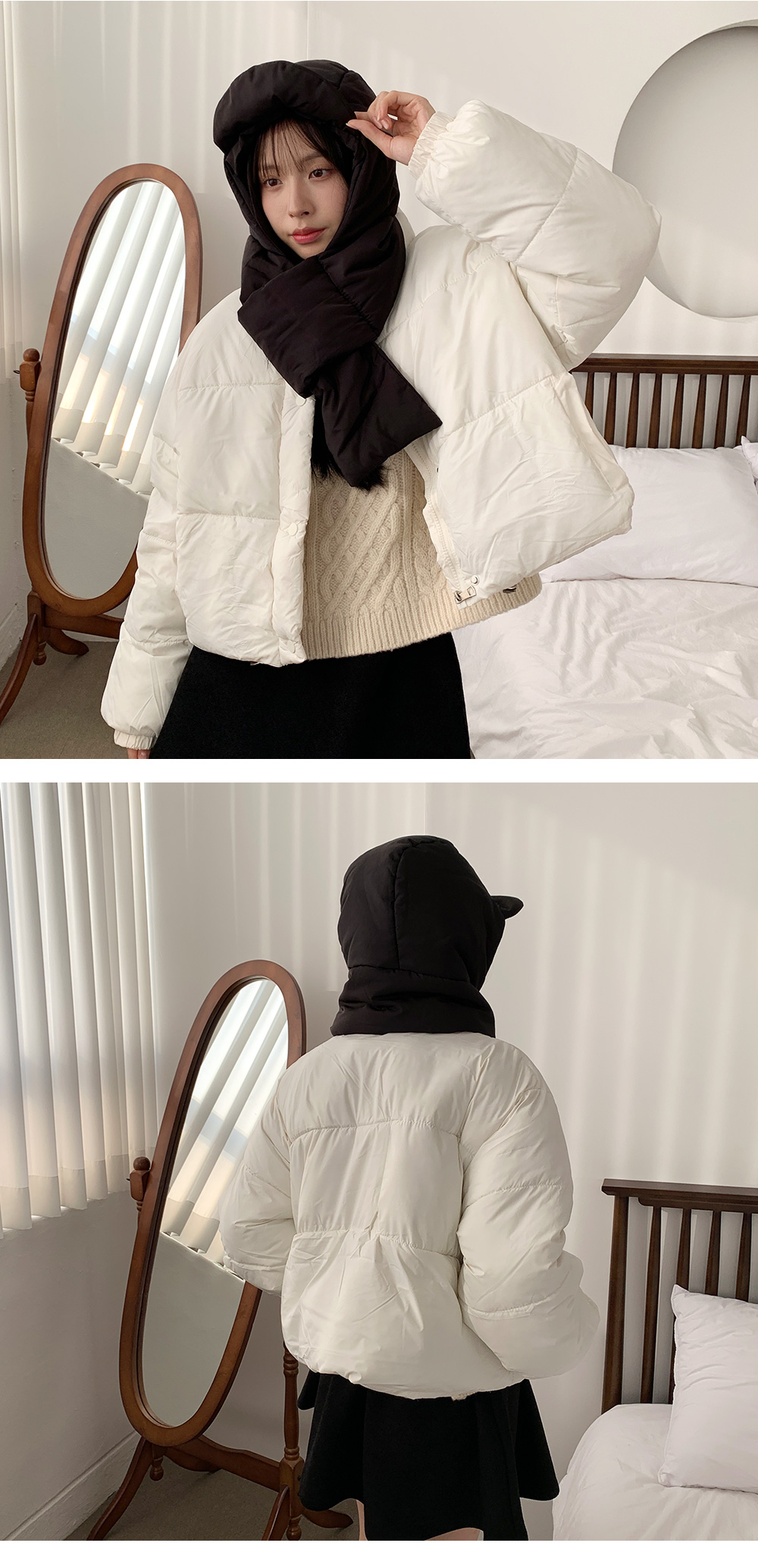 editforlulu マフラーキャップ　白 chloma クロマ パイルファーリーキャップ[22AG3/WHITE]