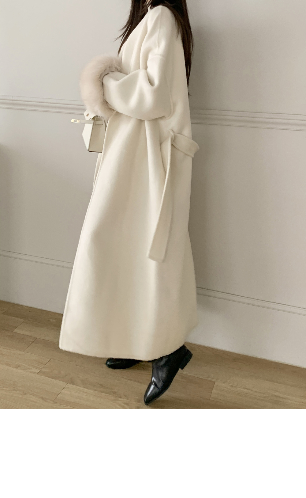 ファースリーブショールカラーカシミヤコート | レディース