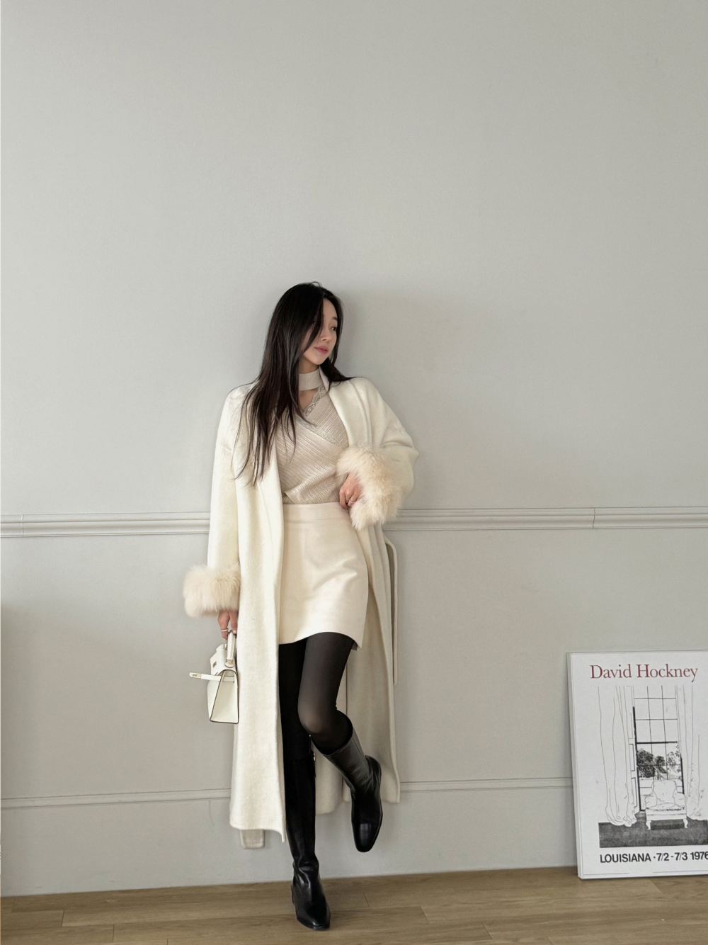 ファースリーブショールカラーカシミヤコート | レディース