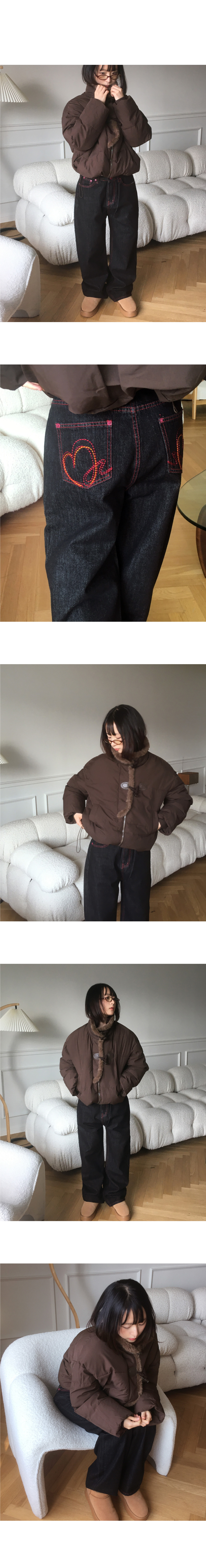 ピンクハートステッチデニムパンツ | レディースファッション通販 - DHOLIC