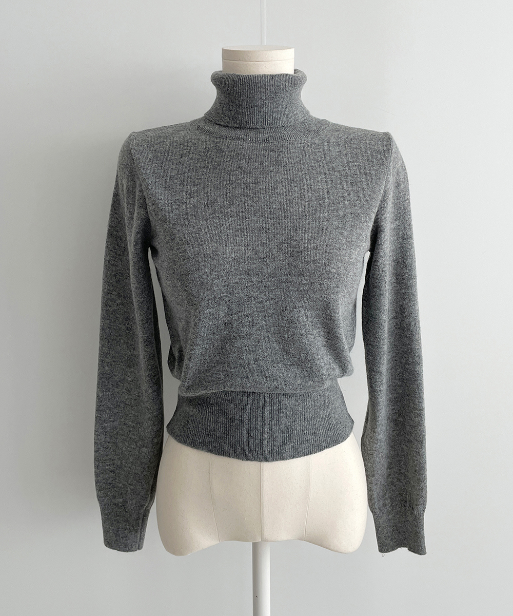 カシミヤ混タートルネック無地ニット | レディースファッション通販