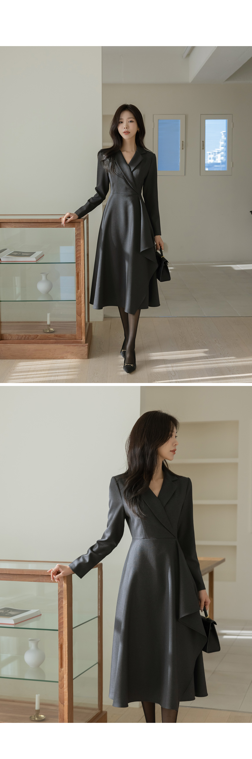 ベルト付クロステーラードラッフルAラインワンピース | レディース