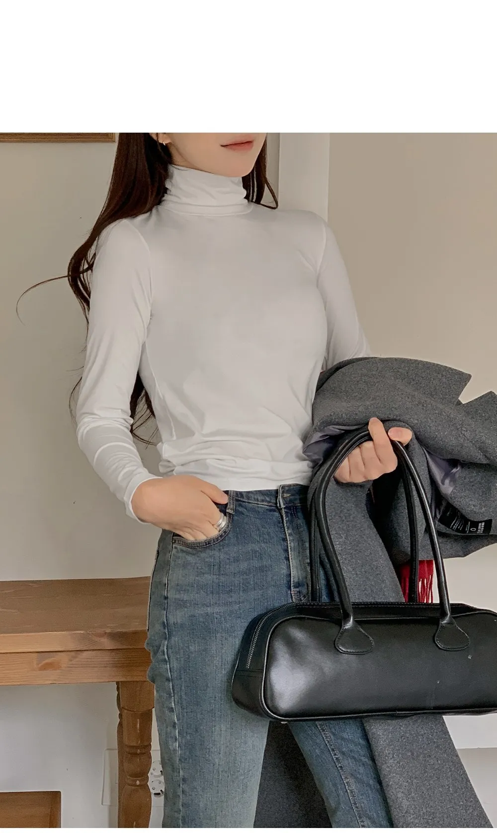 마법핫핑텍 터틀넥긴팔티셔츠