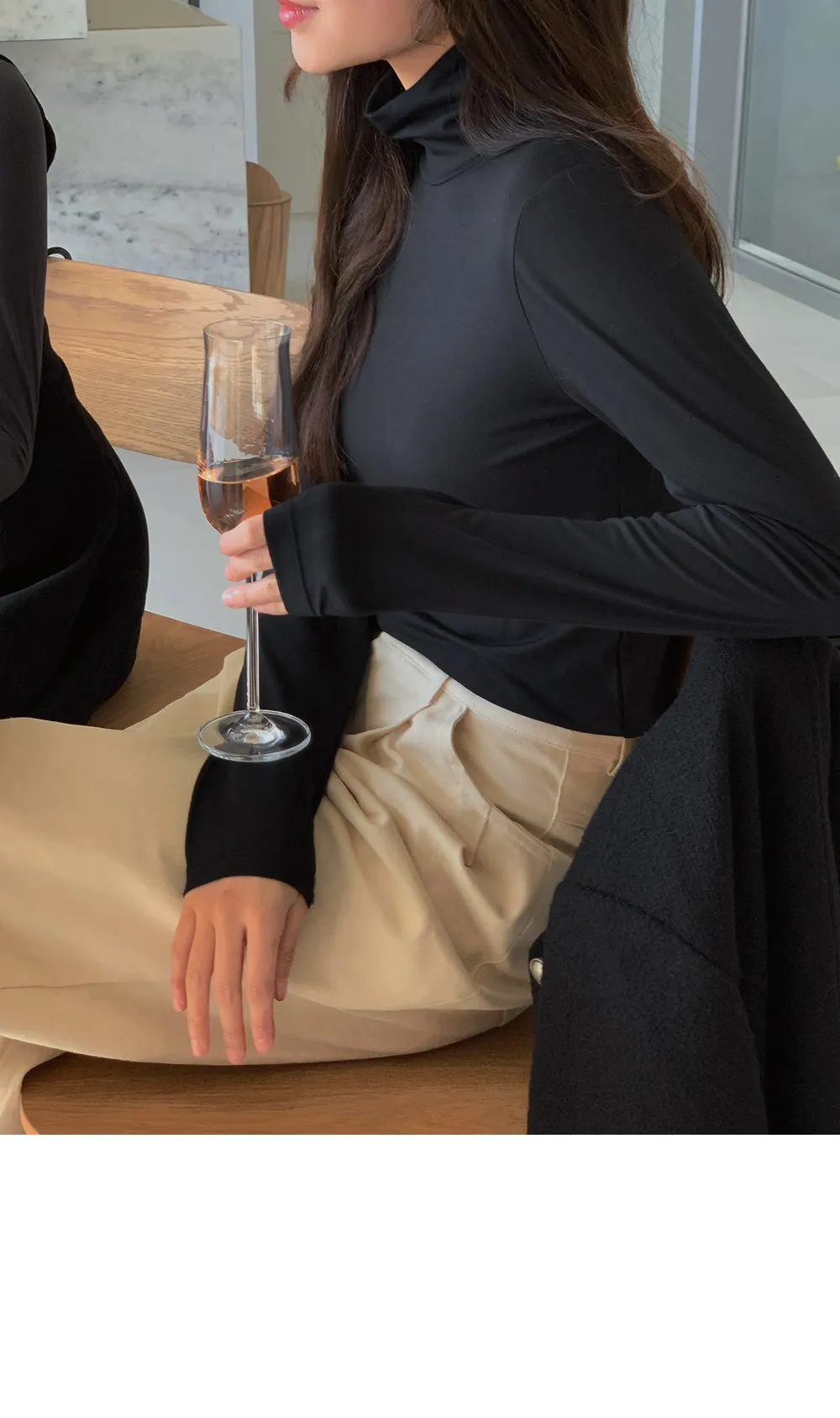 마법핫핑텍 터틀넥긴팔티셔츠