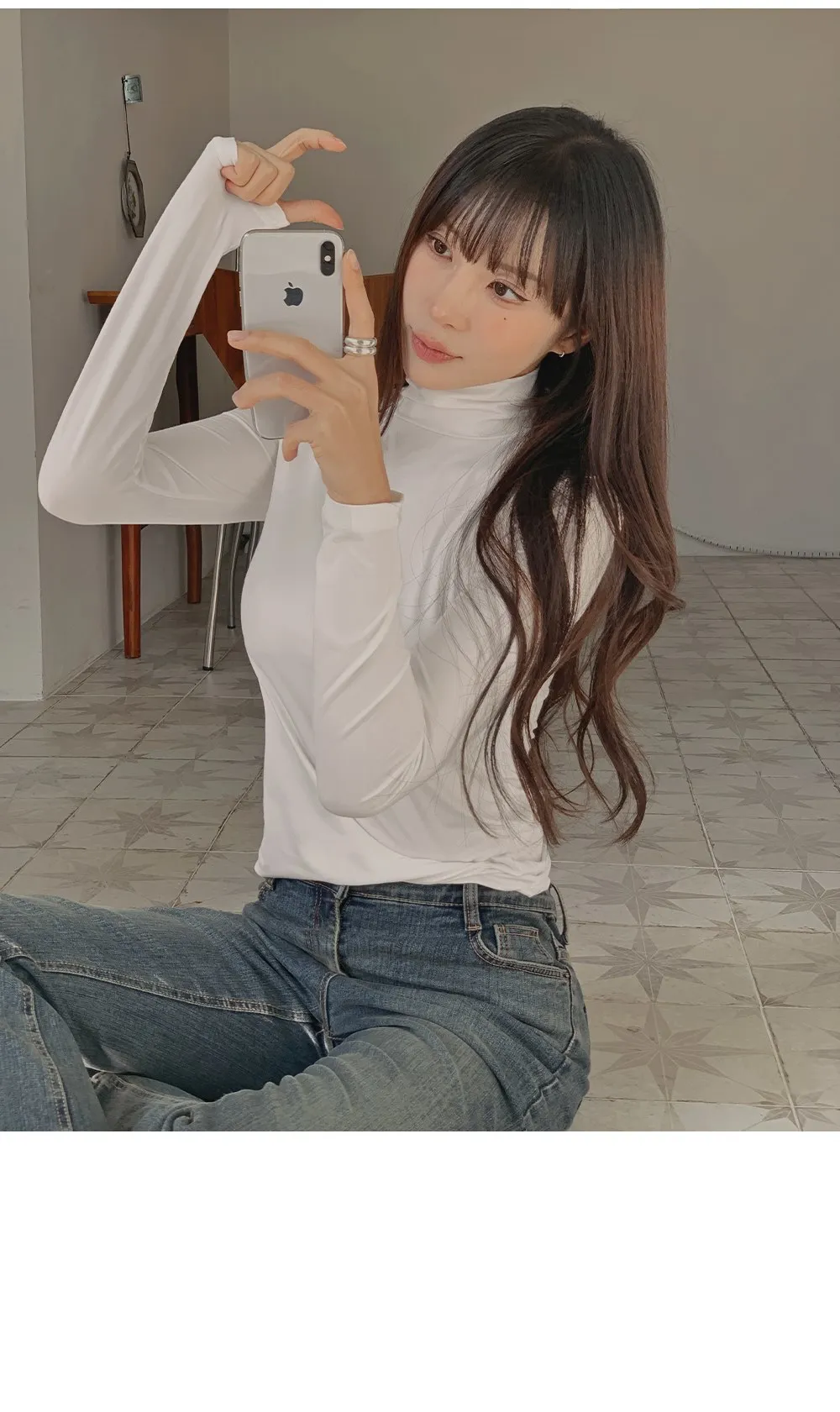 마법핫핑텍 터틀넥긴팔티셔츠