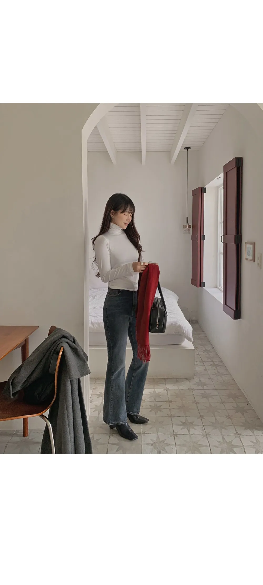 마법핫핑텍 터틀넥긴팔티셔츠