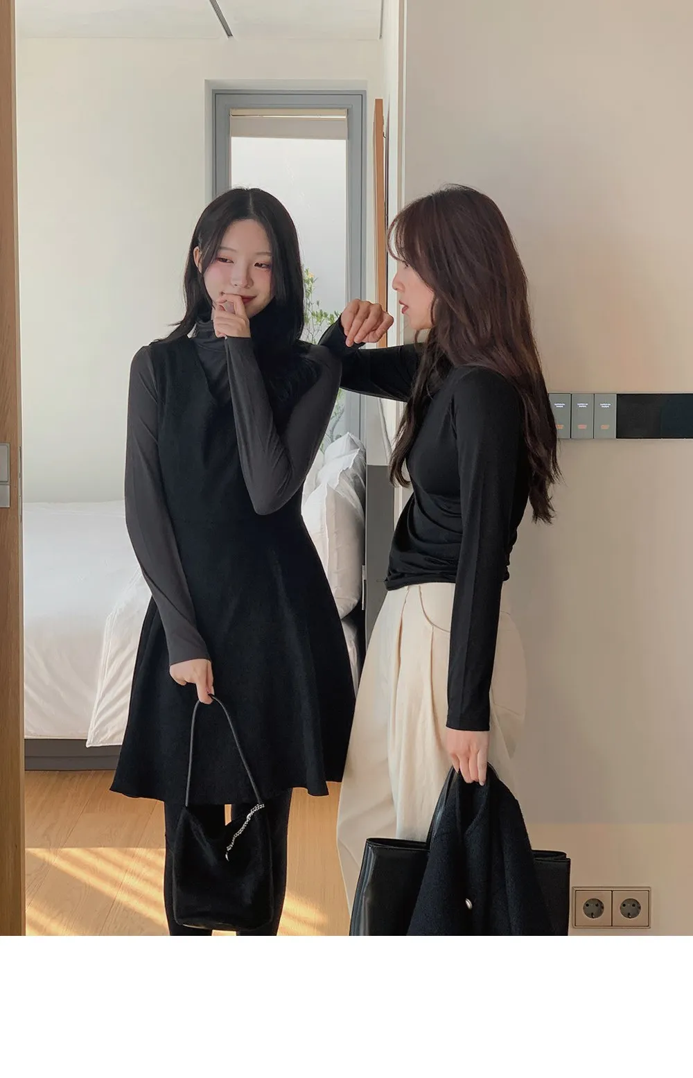 마법핫핑텍 터틀넥긴팔티셔츠