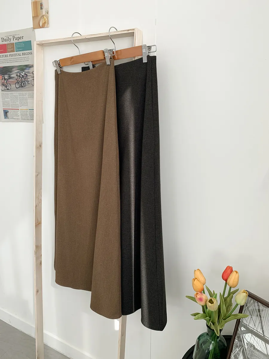 롱 스커트 카멜 색상 이미지-S10L1