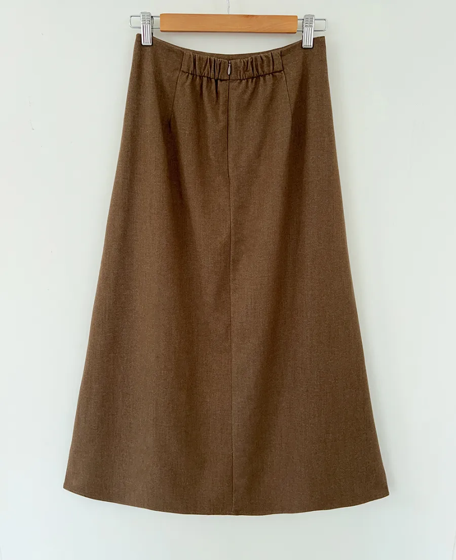 롱 스커트 브라운 색상 이미지-S1L49