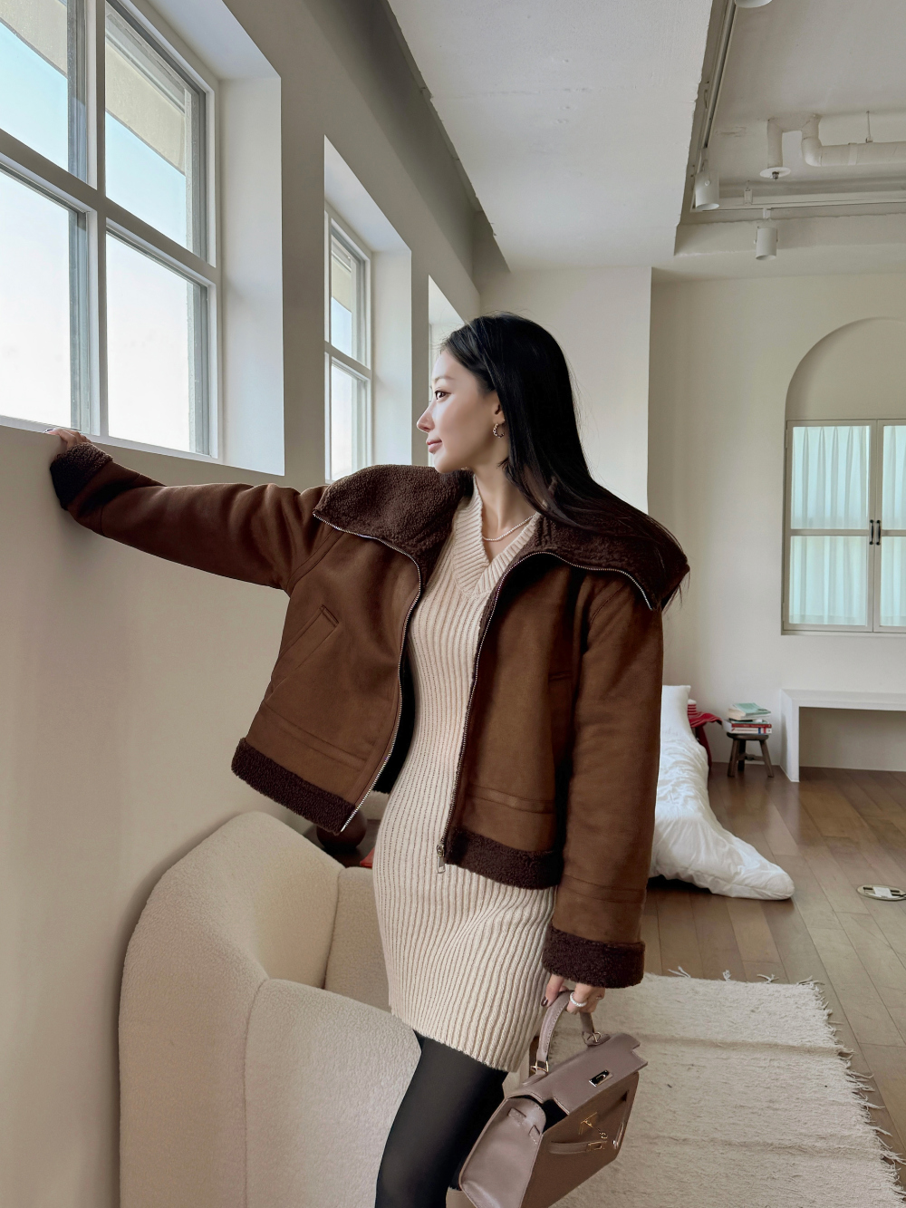 セーラーカラームートン風ジャケット | レディースファッション通販