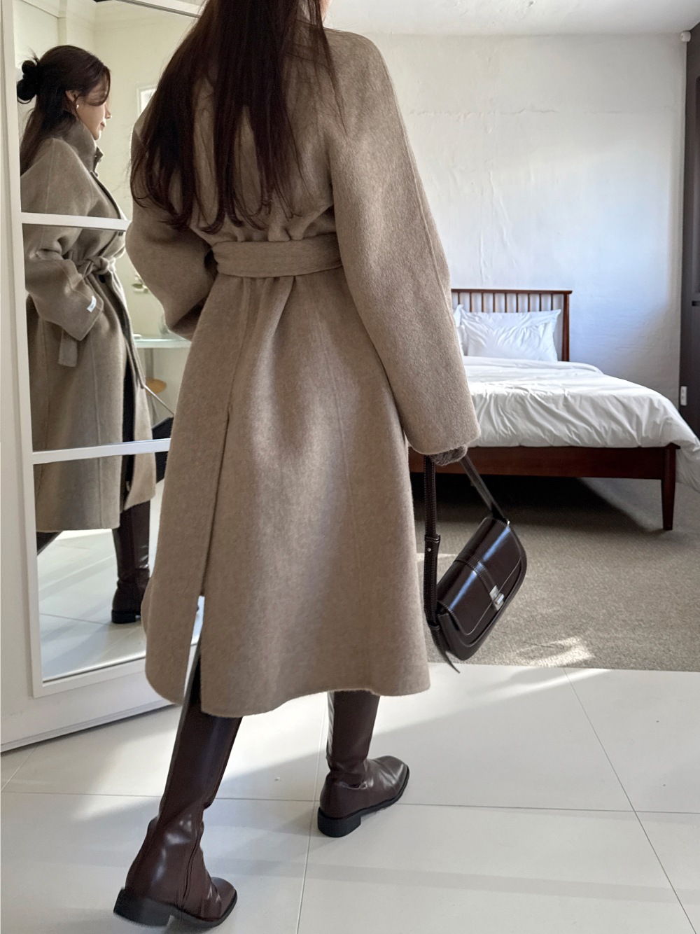 2WAYネックウールロングコート | レディースファッション通販 - DHOLIC