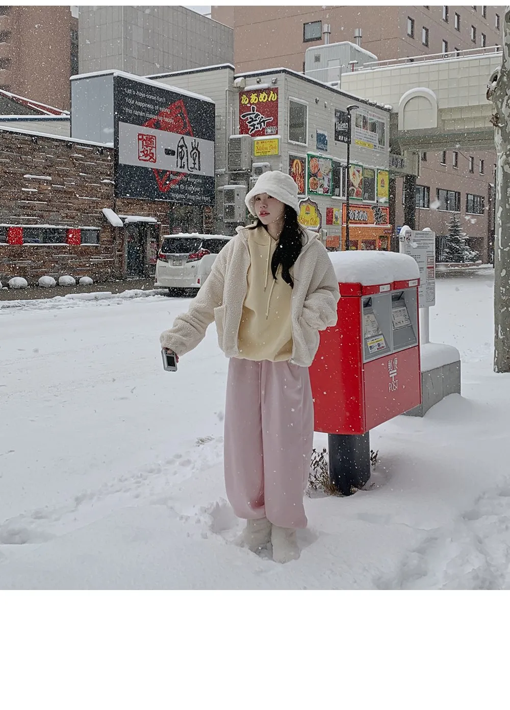 피스타치오 오버핏 양기모긴팔후드티
