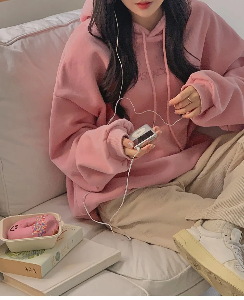 피스타치오 오버핏 양기모긴팔후드티