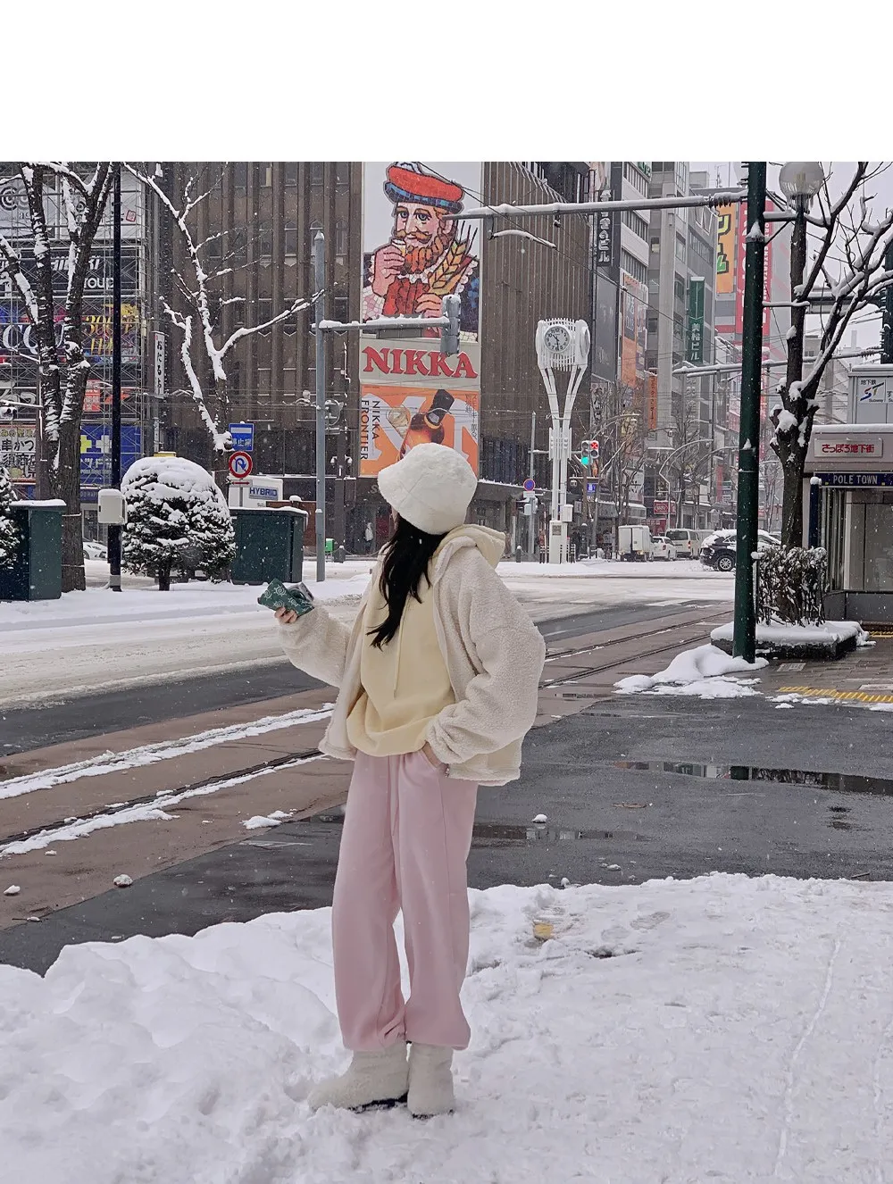 피스타치오 오버핏 양기모긴팔후드티