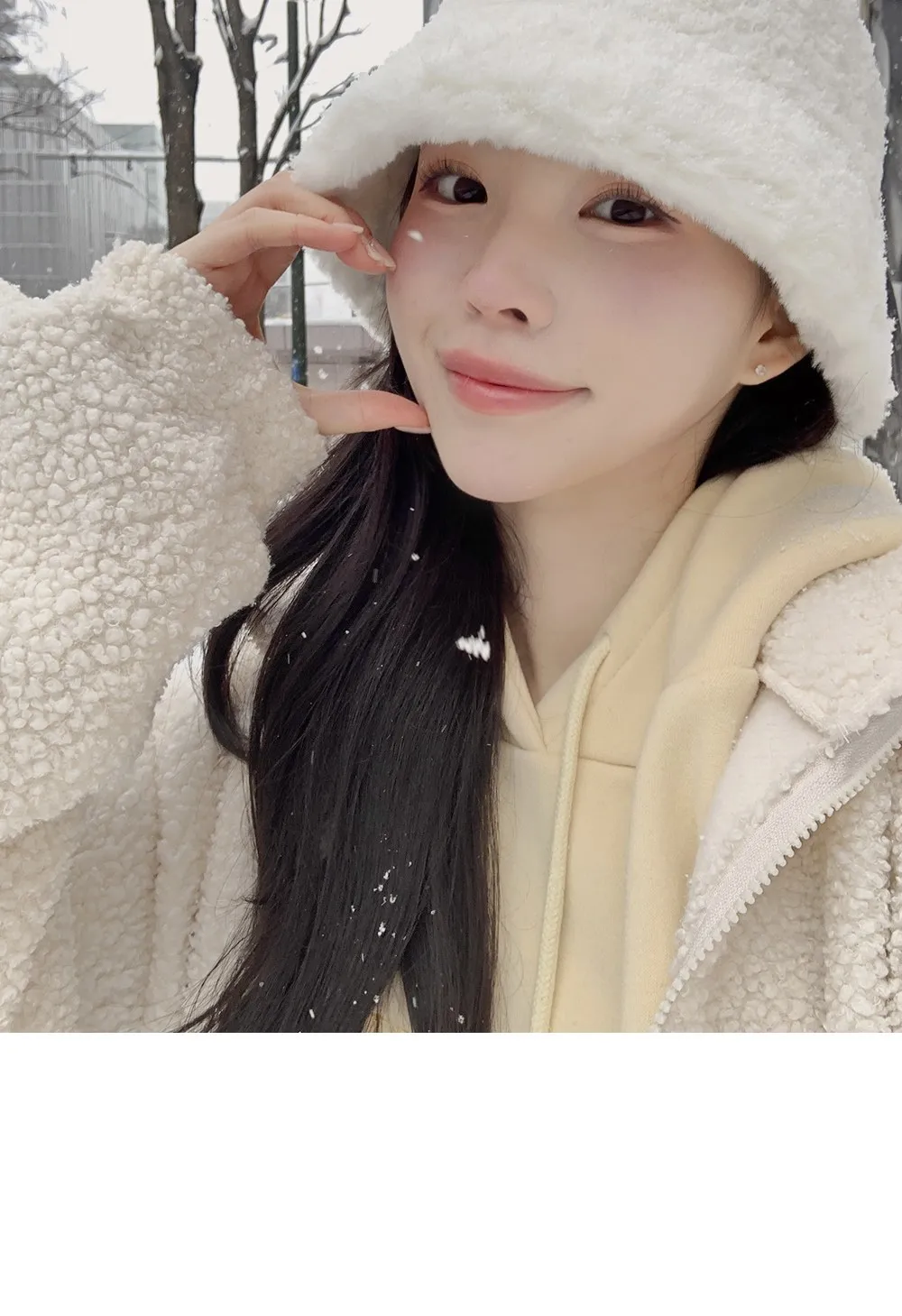 피스타치오 오버핏 양기모긴팔후드티