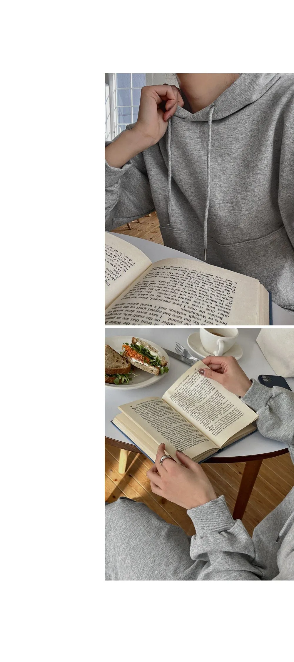 포티스 루즈핏 후드 밴딩롱스커트set