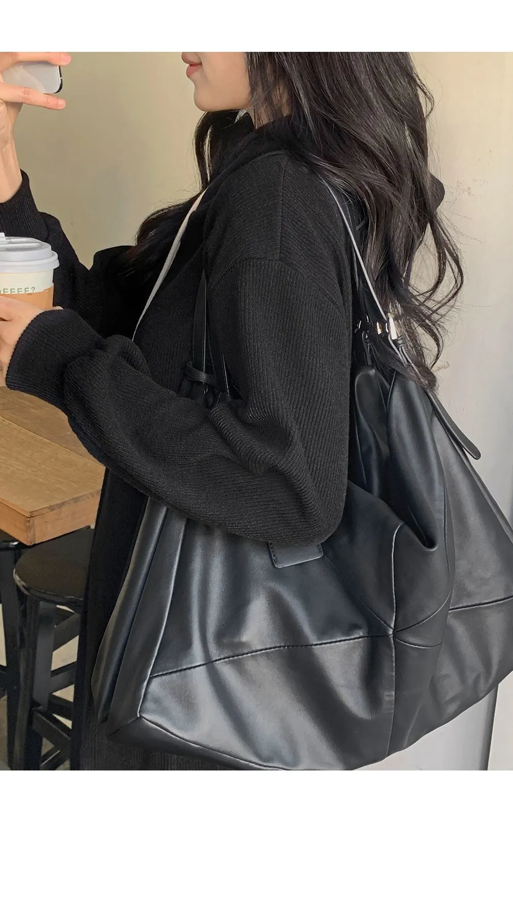 소피에 루즈핏 니트골지 후드롱원피스